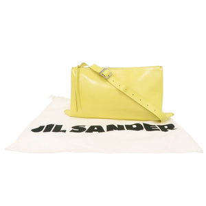 美品 ジルサンダー レザー イエロー ショルダーバッグ 黄 0373【中古】JIL SANDER