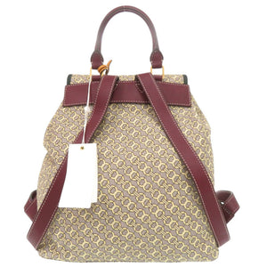 新品同様 トリーバーチ ペリー ジャガード フラップ キャンバス レザー マルチカラー リュック デイパック 0378【中古】Tory Burch