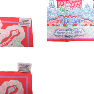 美品 エルメス カレ90 Super Silk Quest スーパー シルク クエスト シルク レッド スカーフ 赤 0379【中古】HERMES