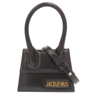 美品 ジャックムス CHIQUITO チキート レザー ブラック 2WAY ミニ ハンドバッグ ショルダーバッグ 黒 0380【中古】JACQUEMUS