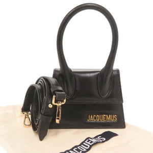 美品 ジャックムス CHIQUITO チキート レザー ブラック 2WAY ミニ ハンドバッグ ショルダーバッグ 黒 0380【中古】JACQUEMUS