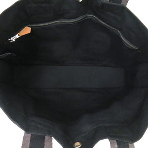 エルメス フールトゥMM コットンキャンバス ブラック ハンドバッグ トートバッグ 黒 0414【中古】HERMES