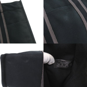 エルメス フールトゥMM コットンキャンバス ブラック ハンドバッグ トートバッグ 黒 0414【中古】HERMES