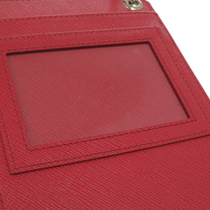 美品 プラダ スマホショルダー フォンケース トライアングルロゴ 2ZH068 サフィアーノレザー レッド ショルダーバッグ 赤 0416【中古】PRADA