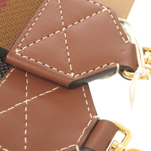 未使用 バーバリー キャンバス レザー ブラウン ショルダーストラップ 茶 0417【中古】BURBERRY