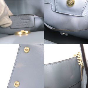 美品 サルヴァトーレフェラガモ ヴァラリボン レザー ブルー 2WAY ハンドバッグ ショルダーバッグ 0424【中古】Salvatore Ferragamo