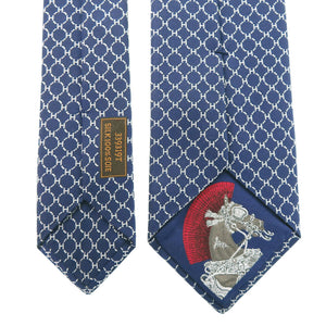 未使用品 エルメス Hロゴ Hシュヴァル パンク 339319T シルク マリン ネイビー ネクタイ 紺 0430【中古】HERMES メンズ
