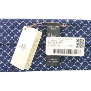 未使用品 エルメス Hロゴ Hシュヴァル パンク 339319T シルク マリン ネイビー ネクタイ 紺 0430【中古】HERMES メンズ