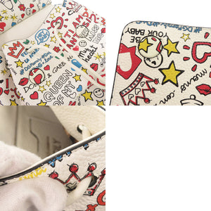美品 ドルチェアンドガッバーナ シシリー レザー ホワイト マルチカラー リュック デイパック 白 0432【中古】DOLCE&GABBANA