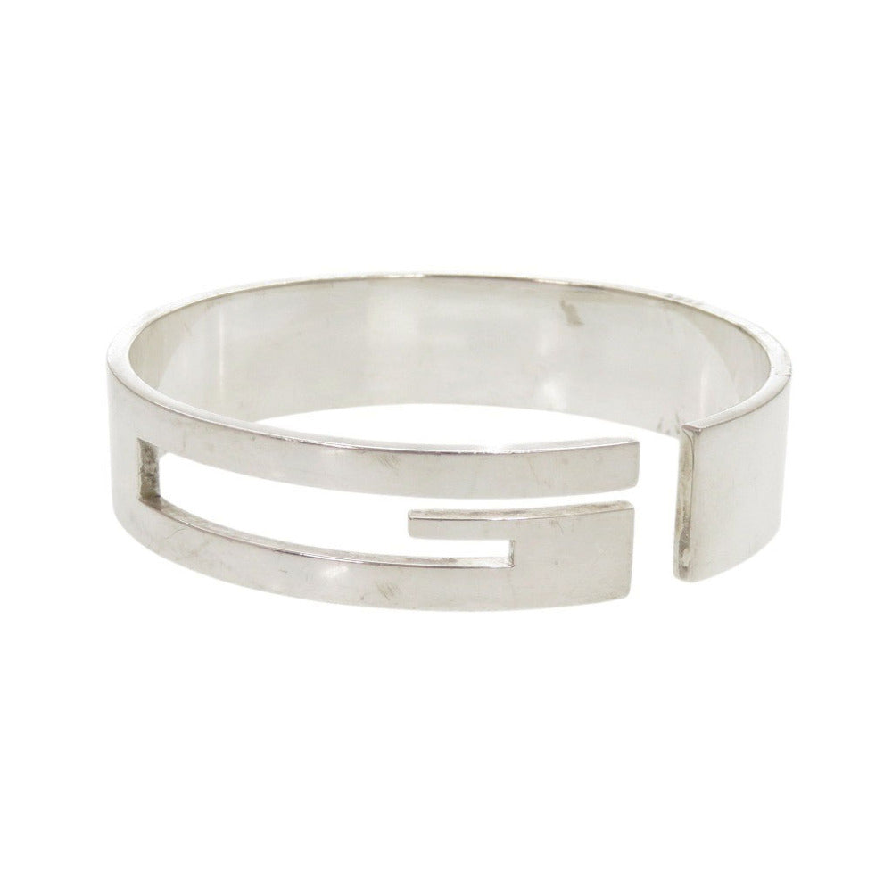 グッチ カットアウト Gロゴ シルバー925 バングル ブレスレット シルバー 0448【中古】GUCCI