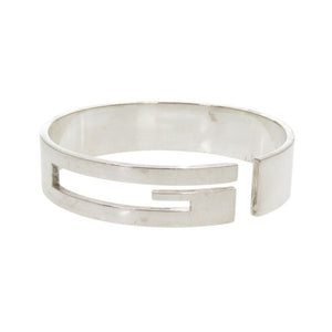グッチ カットアウト Gロゴ シルバー925 バングル ブレスレット シルバー 0448【中古】GUCCI