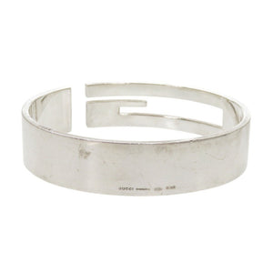 グッチ カットアウト Gロゴ シルバー925 バングル ブレスレット シルバー 0448【中古】GUCCI