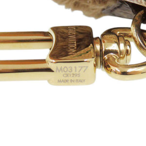 新品同様 ルイ ヴィトン ルイベア ベースボール M03177 フェイクファー ブラウン キーホルダー バッグチャーム 茶 LV 0469【中古】LOUIS VUITTON