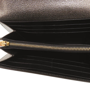 美品 サンローランパリ ロゴ メタリック GBL372266 0716 長財布 レザー ゴールド 0493【中古】SAINT LAURENT PARIS