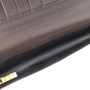 美品 サルヴァトーレフェラガモ ガンチーニ IY211410 ジャガード ブラウン 長財布 0495【中古】Salvatore Ferragamo
