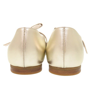 未使用 ディオール MISS B ミスビー サイズ32 レザー ゴールド バレエフラットシューズ 0497【中古】Dior キッズ