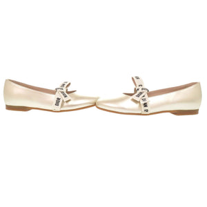 未使用 ディオール MISS B ミスビー サイズ32 レザー ゴールド バレエフラットシューズ 0497【中古】Dior キッズ