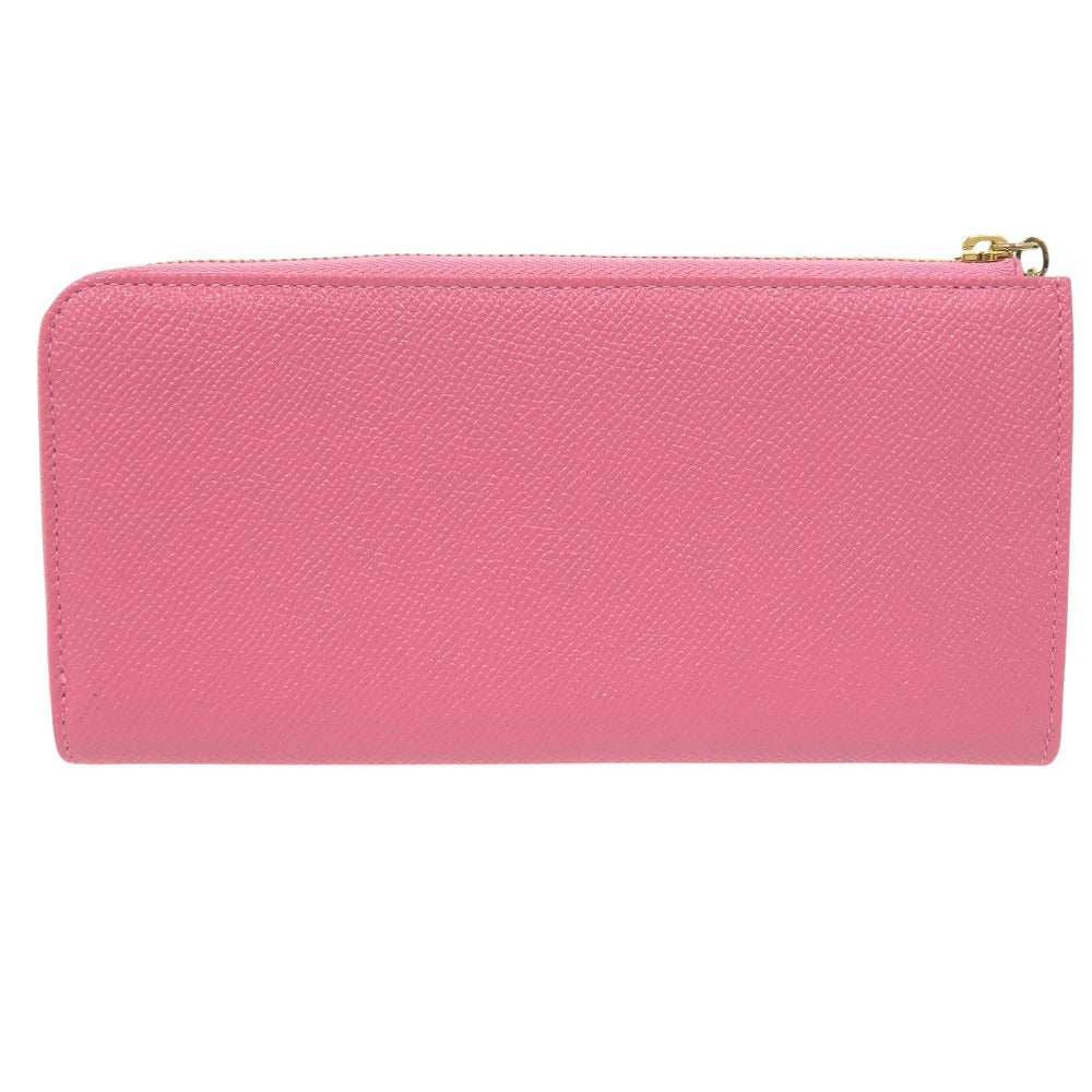 新品同様 ブルガリ L字ファスナー レザー ピンク 長財布 0506【中古】BVLGARI