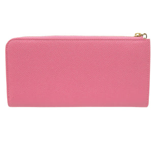 新品同様 ブルガリ L字ファスナー レザー ピンク 長財布 0506【中古】BVLGARI