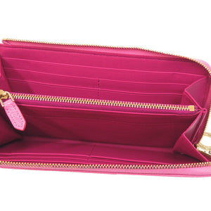 新品同様 ブルガリ L字ファスナー レザー ピンク 長財布 0506【中古】BVLGARI