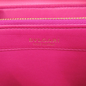新品同様 ブルガリ L字ファスナー レザー ピンク 長財布 0506【中古】BVLGARI