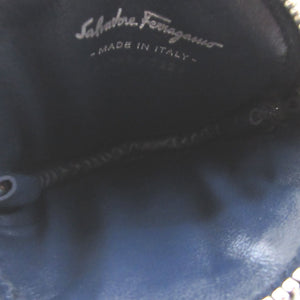 新品同様 サルヴァトーレフェラガモ ヴァラリボン コットン ブルー 青 コインケース 財布 0511【中古】Salvatore Ferragamo