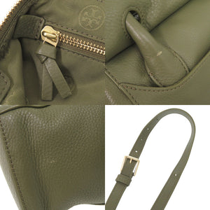 美品 トリーバーチ ロゴ レザー グリーン 2WAY ハンドバッグ ショルダーバッグ 0513【中古】Tory Burch