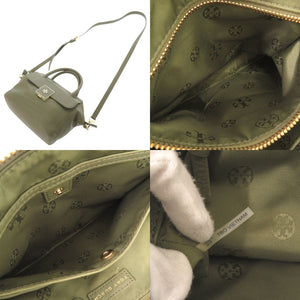 美品 トリーバーチ ロゴ レザー グリーン 2WAY ハンドバッグ ショルダーバッグ 0513【中古】Tory Burch