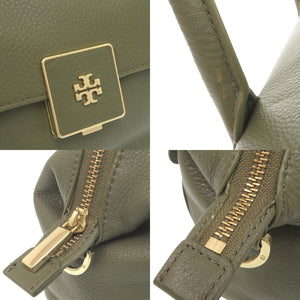 美品 トリーバーチ ロゴ レザー グリーン 2WAY ハンドバッグ ショルダーバッグ 0513【中古】Tory Burch