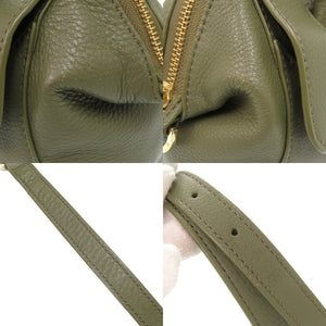美品 トリーバーチ ロゴ レザー グリーン 2WAY ハンドバッグ ショルダーバッグ 0513【中古】Tory Burch