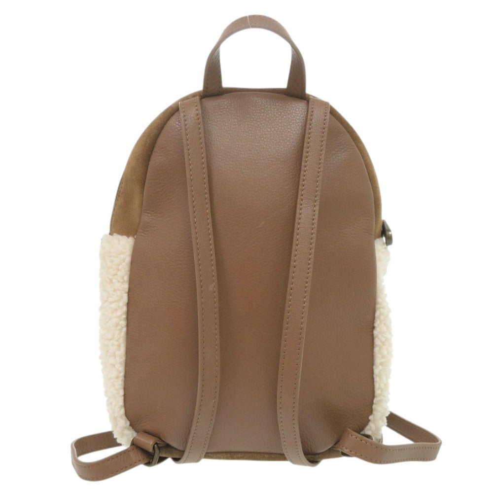 美品 アグ Dannie II ダニー ミニ ロゴ リュック スウェード シープスキン レザー ブラウン 0514【中古】UGG