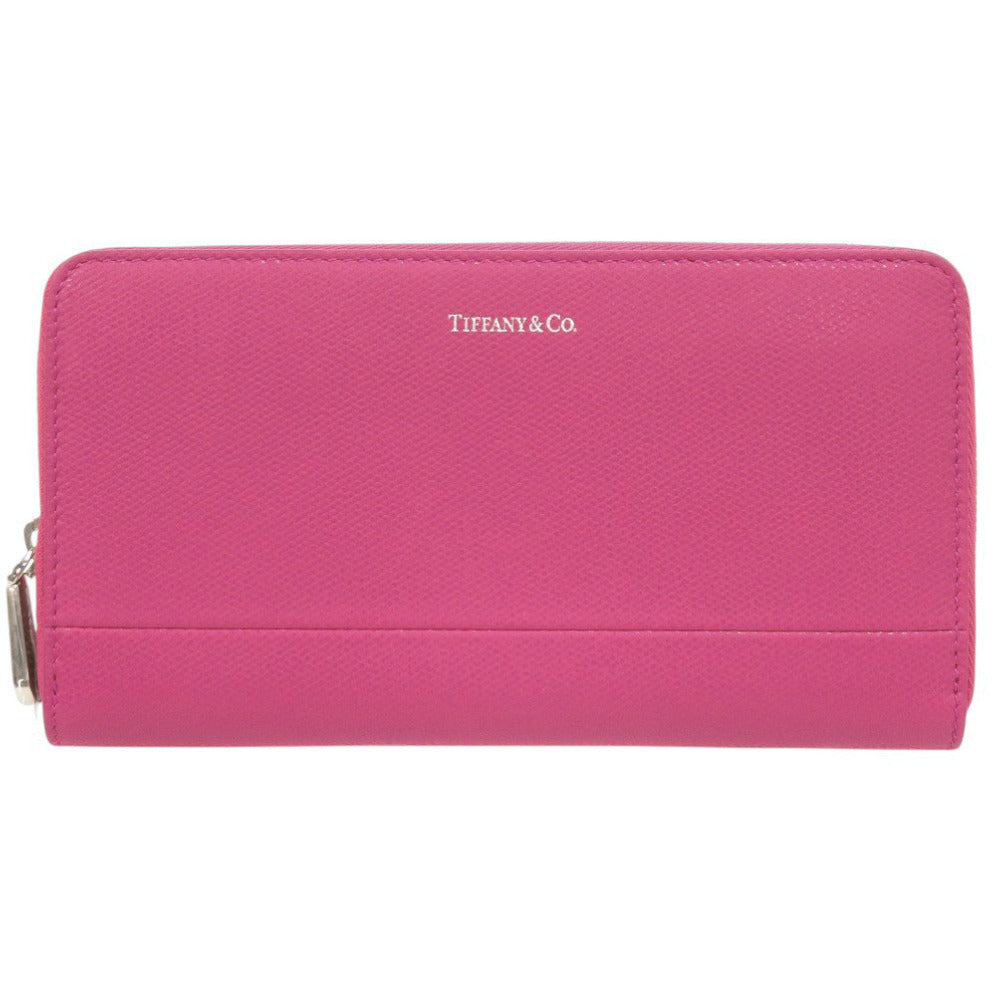未使用 ティファニー ラウンドファスナー レザー パープル 長財布 紫 0529【中古】TIFFANY&Co.