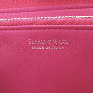 未使用 ティファニー ラウンドファスナー レザー パープル 長財布 紫 0529【中古】TIFFANY&Co.
