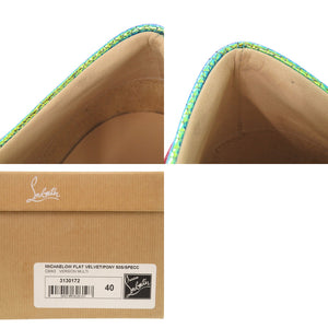 未使用 クリスチャンルブタン MICHAELOW FLAT VELVET レオパード柄 サイズ40 ハラコ ベルベット スエード マルチカラー スニーカー 0533【中古】Christian Louboutin メンズ