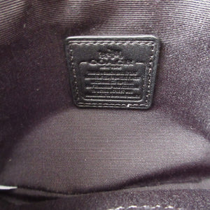 新品同様 コーチ リストレット パテントレザー ブラック 黒 ミニ ポーチ 0558【中古】COACH