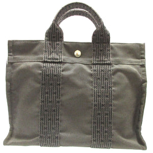 美品 エルメス エールラインPM キャンバス グレー トートバッグ 0566-1【中古】HERMES