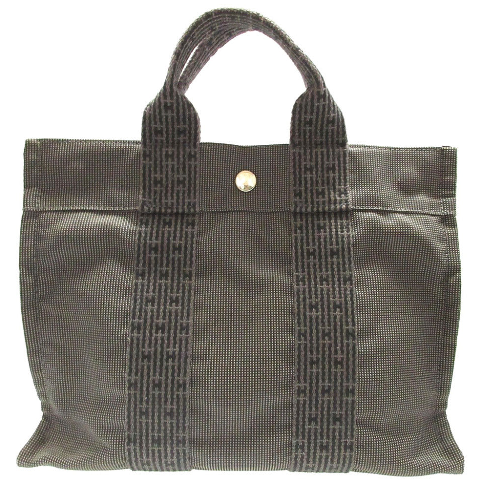 美品 エルメス エールラインPM キャンバス グレー トートバッグ 0566-1【中古】HERMES
