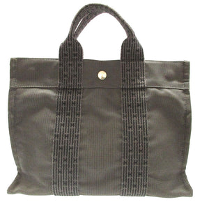 美品 エルメス エールラインPM キャンバス グレー トートバッグ 0566-1【中古】HERMES