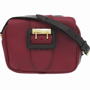 美品 バーバリー 4057804 レザー ボルドー ショルダーバッグ 0581【中古】BURBERRY
