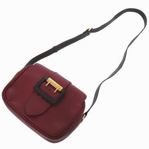 美品 バーバリー 4057804 レザー ボルドー ショルダーバッグ 0581【中古】BURBERRY