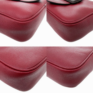 美品 バーバリー 4057804 レザー ボルドー ショルダーバッグ 0581【中古】BURBERRY