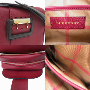 美品 バーバリー 4057804 レザー ボルドー ショルダーバッグ 0581【中古】BURBERRY