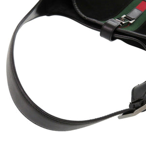 美品 グッチ ジャッキー 00963 スウェード/レザー ブラック ハンドバッグ 黒 0641【中古】GUCCI