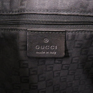美品 グッチ ジャッキー 00963 スウェード/レザー ブラック ハンドバッグ 黒 0641【中古】GUCCI