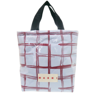 未使用 マルニ チェック ポリエステル/コットン ライトブルー トートバッグ 0661【中古】MARNI