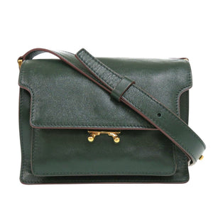 美品 マルニ TRUNK SOFT トランクソフト ミニ SBMP0075Y0 カーフ グリーン ショルダーバッグ 緑 0680【中古】MARNI