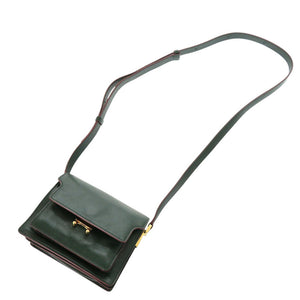 美品 マルニ TRUNK SOFT トランクソフト ミニ SBMP0075Y0 カーフ グリーン ショルダーバッグ 緑 0680【中古】MARNI