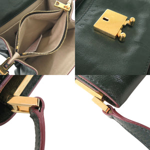 美品 マルニ TRUNK SOFT トランクソフト ミニ SBMP0075Y0 カーフ グリーン ショルダーバッグ 緑 0680【中古】MARNI