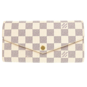 新品同様 ルイ ヴィトン ポルトフォイユ サラ ダミエアズール N63208 ホワイト 長財布 LV 0682【中古】LOUIS VUITTON
