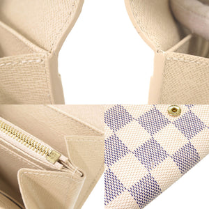 新品同様 ルイ ヴィトン ポルトフォイユ サラ ダミエアズール N63208 ホワイト 長財布 LV 0682【中古】LOUIS VUITTON